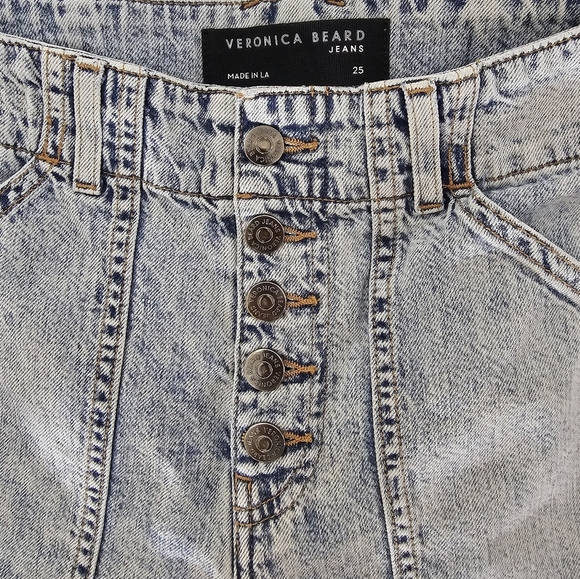 Veronica Beard Bolton Elastic Hem High Rise Vail Light Blue Jeans 25 Preowned - Picture 7 of 9